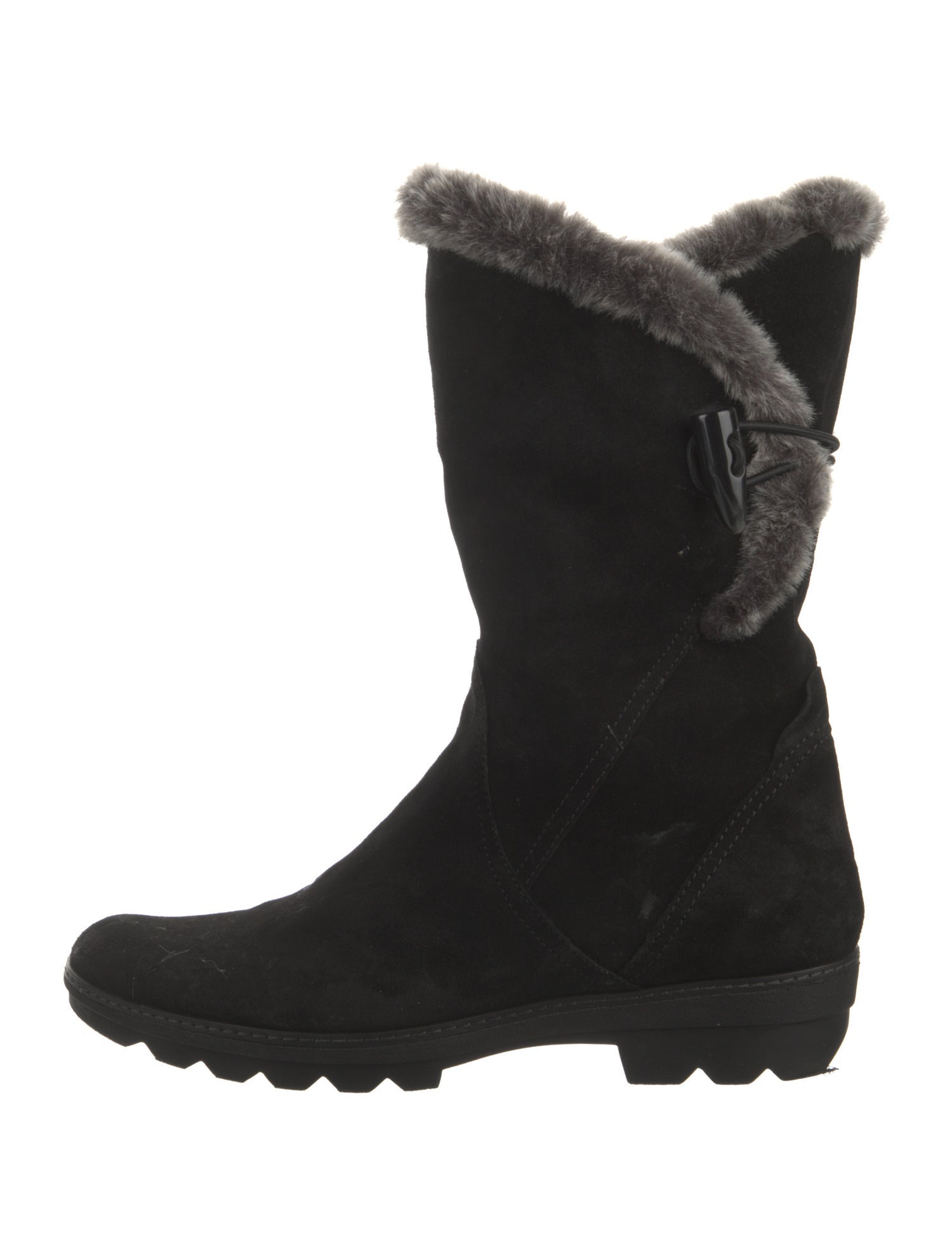 Aquatalia Suede Fur Trim Boots
