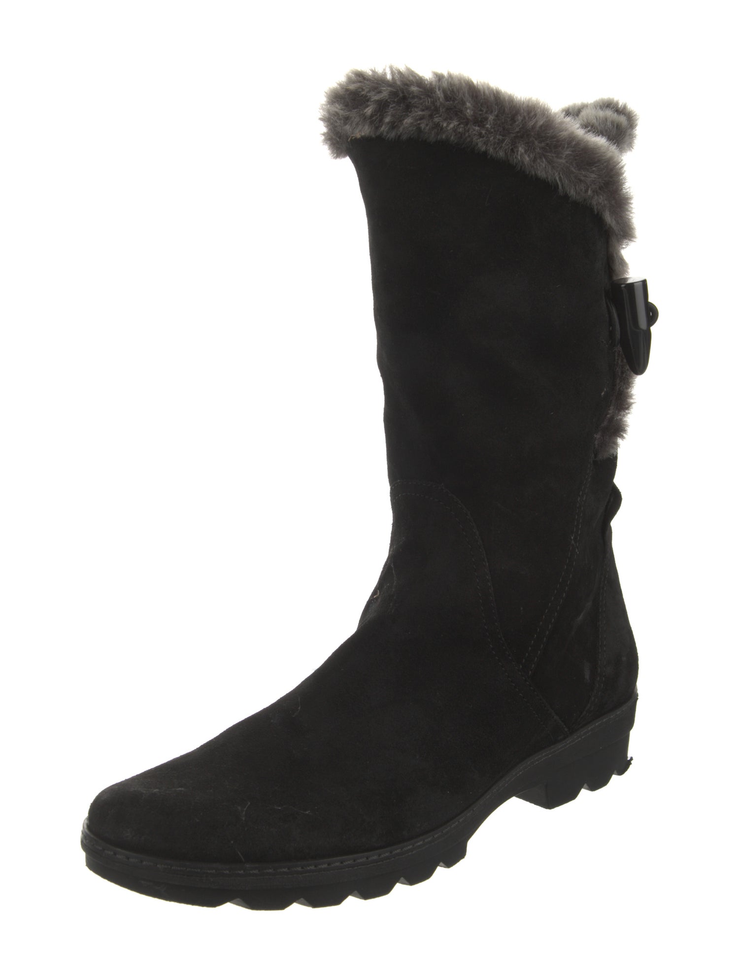 Aquatalia Suede Fur Trim Boots