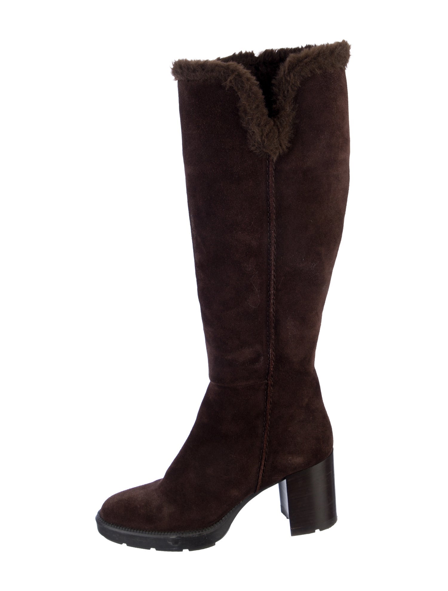 Aquatalia Suede Fur Trim Boots