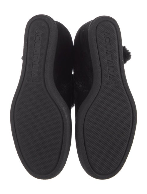 Aquatalia Suede Faux Fur Trim Lace-Up Boots