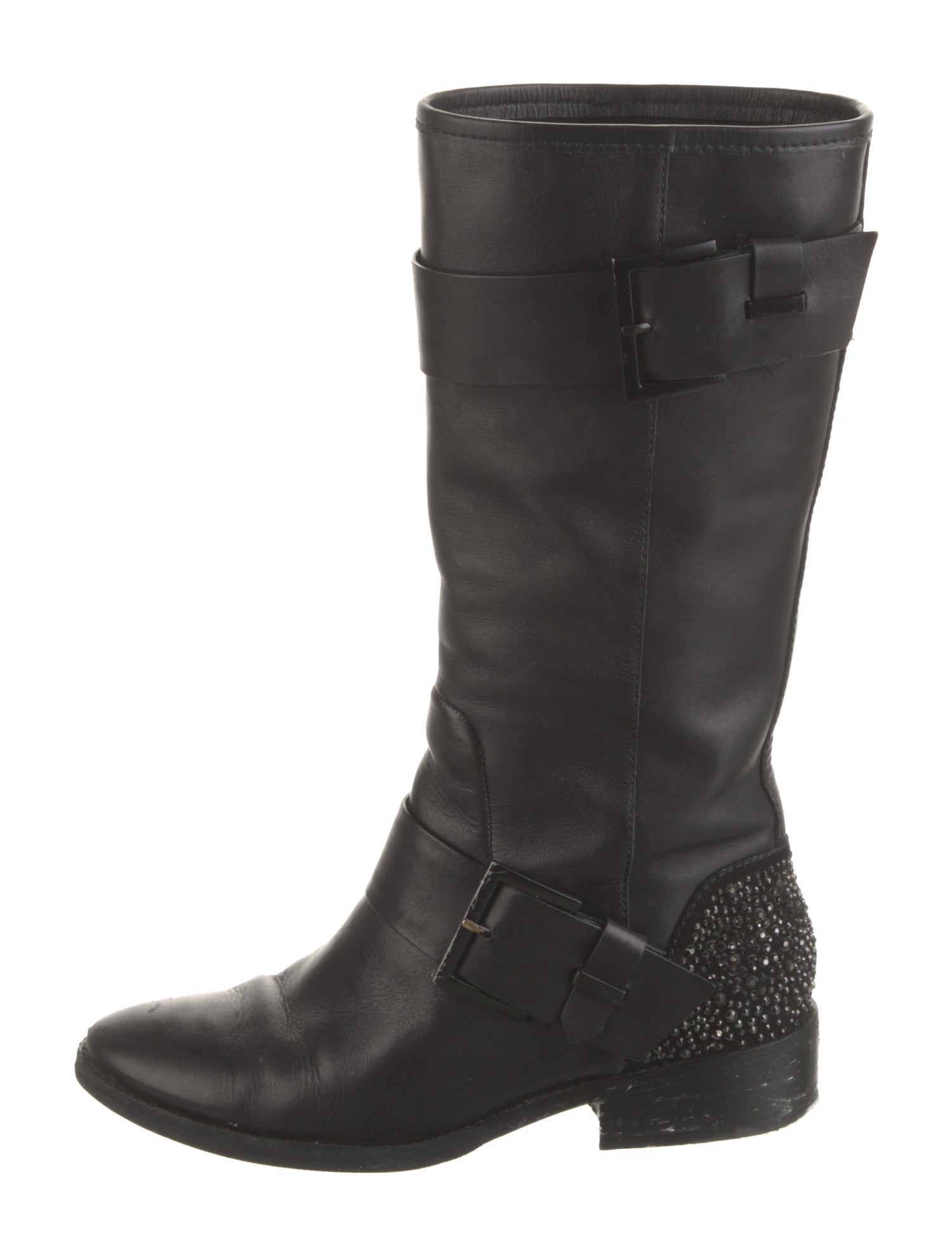 Brian Atwood Leather Moto Boots