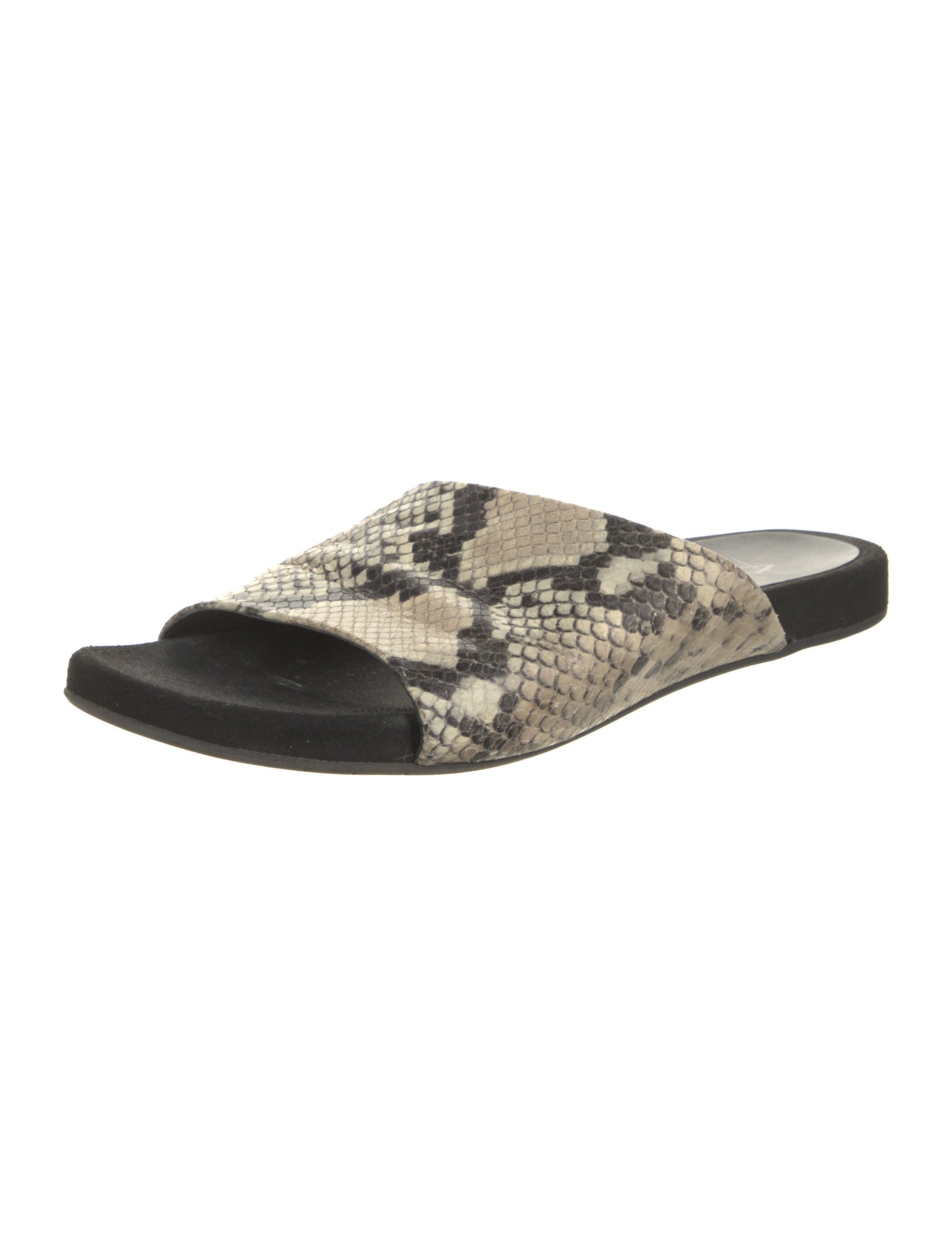 Aquatalia Snakeskin Animal Print Slides