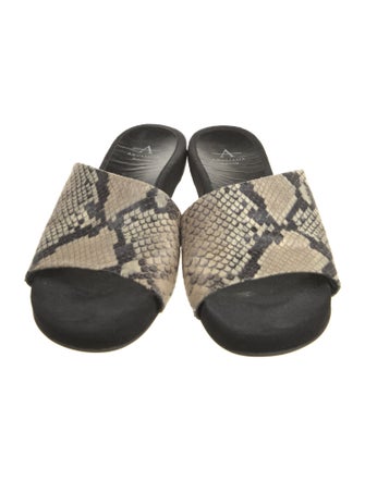 Aquatalia Snakeskin Animal Print Slides