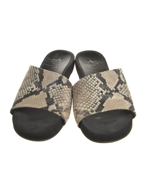 Aquatalia Snakeskin Animal Print Slides