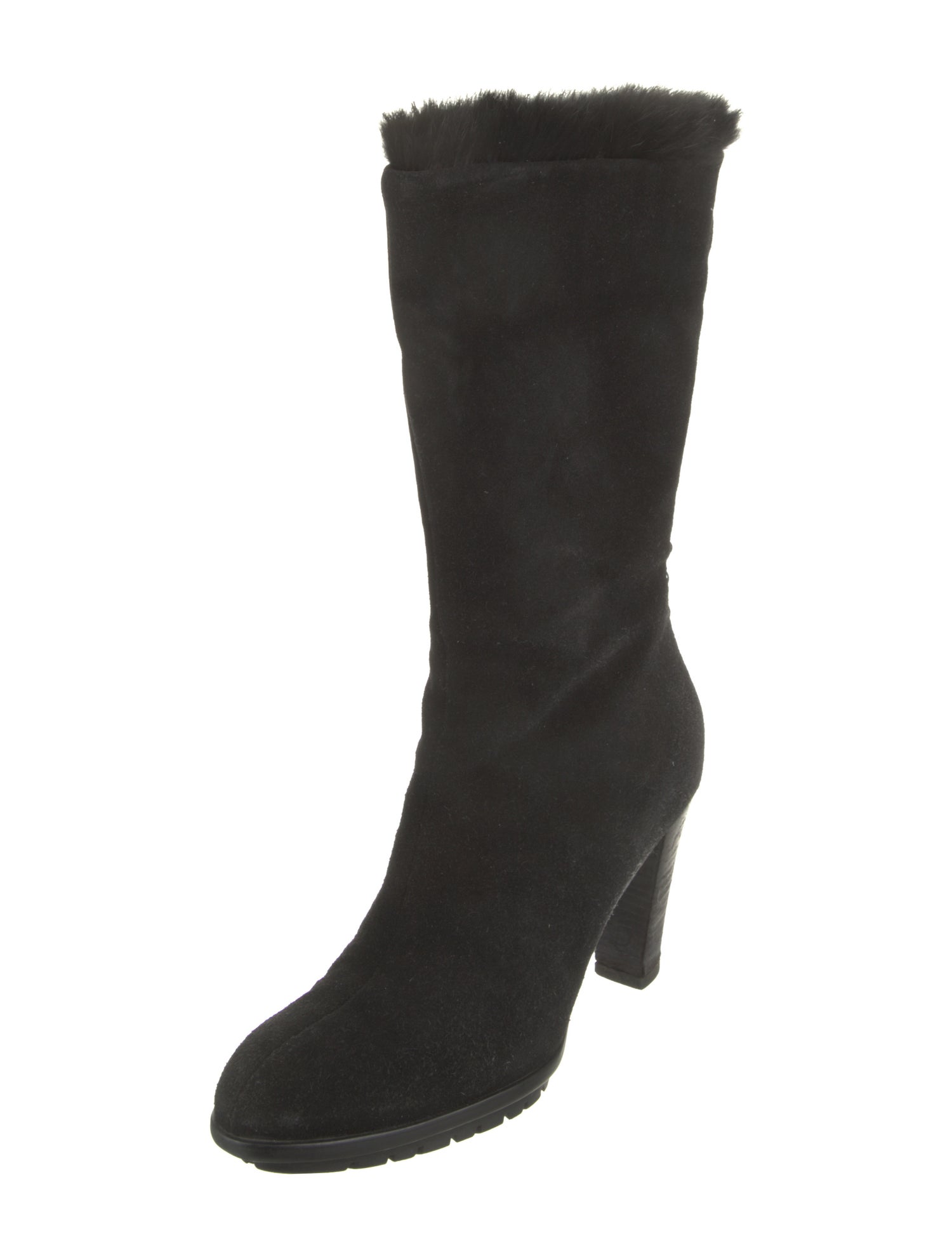 Aquatalia Suede Fur Trim Boots