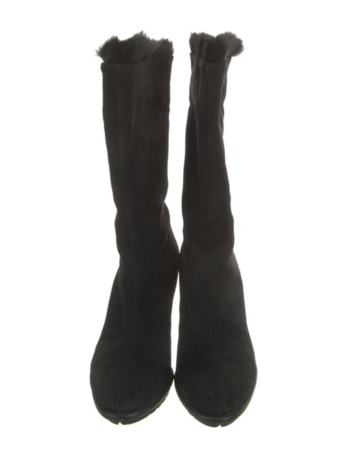 Aquatalia Suede Fur Trim Boots
