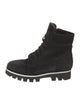 Aquatalia Suede Striped Combat Boots