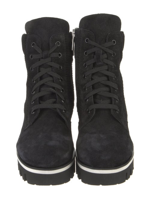 Aquatalia Suede Striped Combat Boots