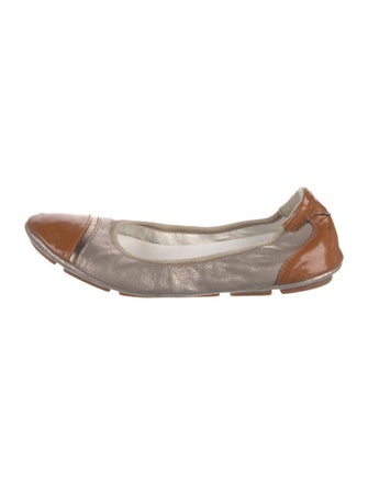 Aquatalia Leather Colorblock Pattern Ballet Flats