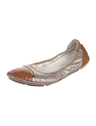 Aquatalia Leather Colorblock Pattern Ballet Flats