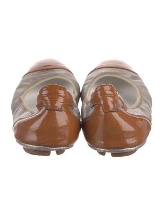 Aquatalia Leather Colorblock Pattern Ballet Flats