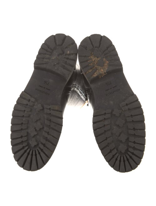 Aquatalia Leather Faux Fur Trim Riding Boots