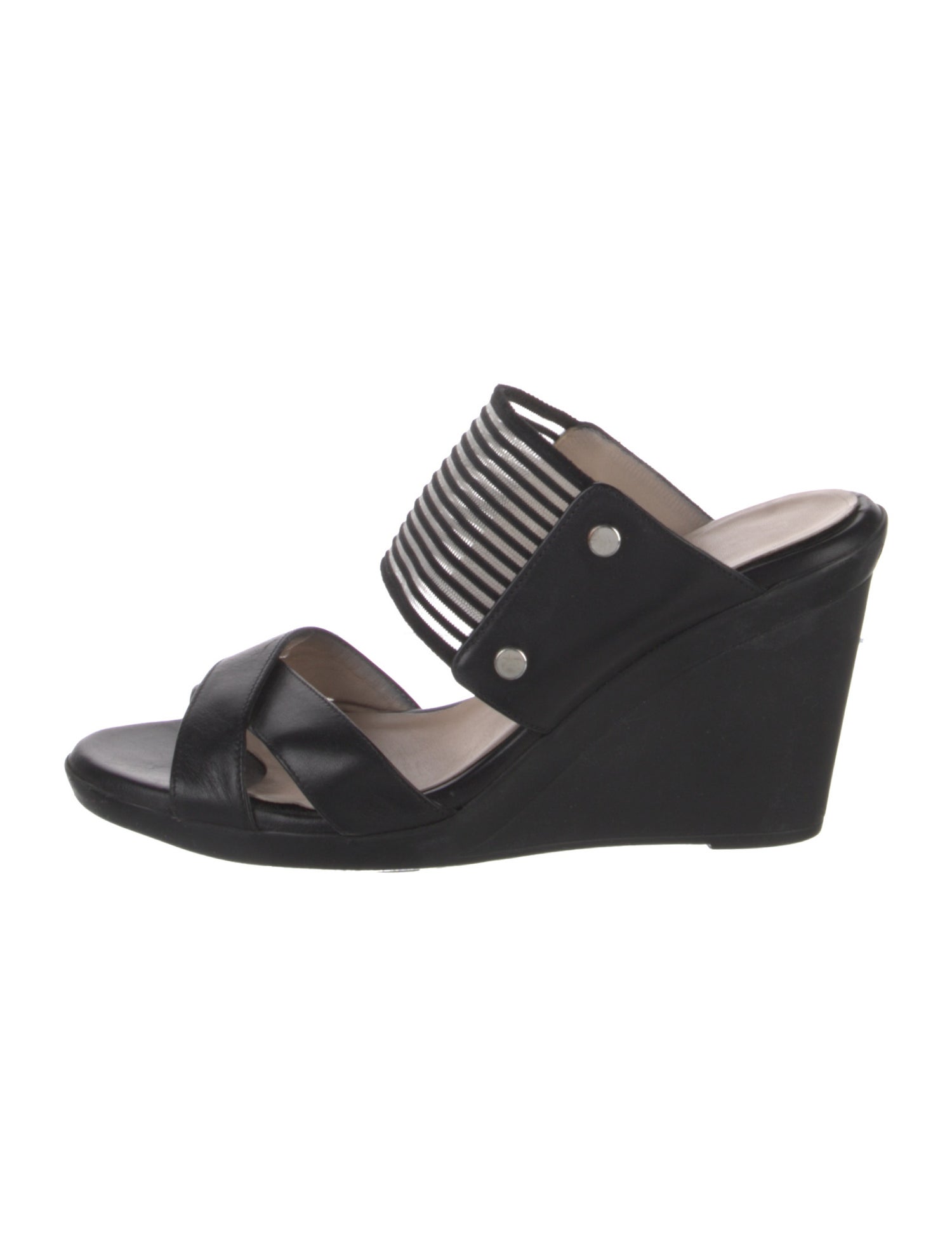 Aquatalia Leather Striped Slides