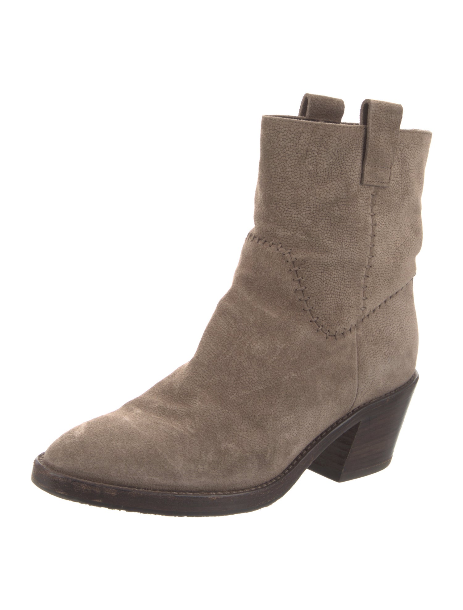 Aquatalia Suede Whipstitch Trim Boots