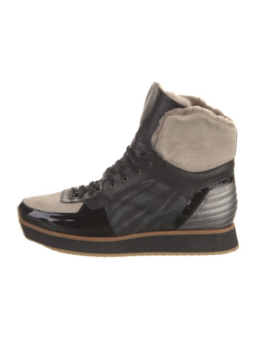 Aquatalia Leather Printed Lace-Up Boots