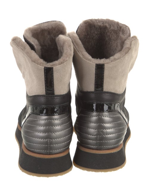 Aquatalia Leather Printed Lace-Up Boots