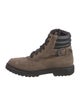 Aquatalia Suede Colorblock Pattern Combat Boots