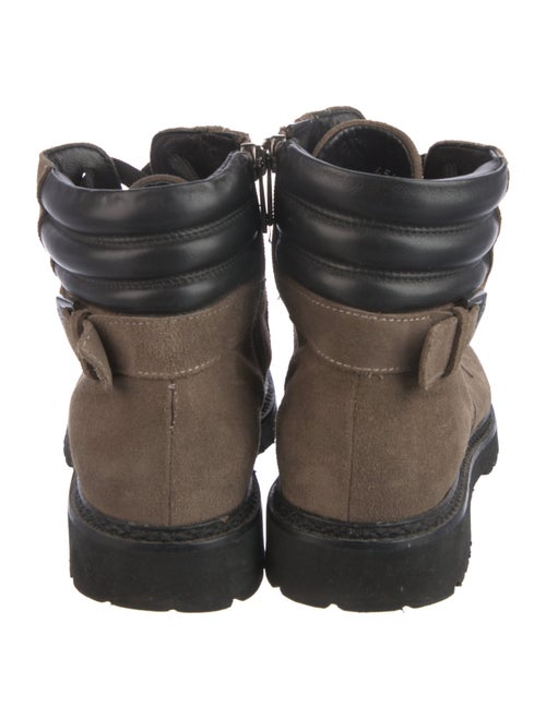 Aquatalia Suede Colorblock Pattern Combat Boots