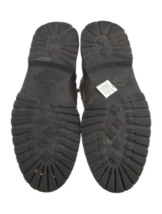 Aquatalia Suede Colorblock Pattern Combat Boots