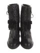 Aquatalia Leather Tassel Accents Lace-Up Boots