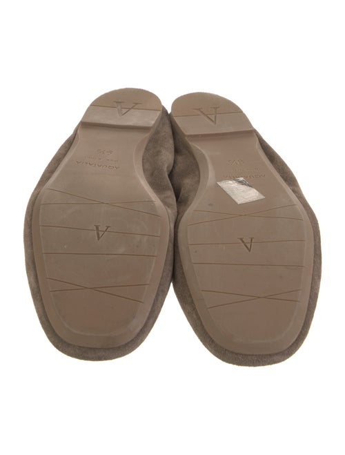 Aquatalia Suede Fringe Trim Accent Mules