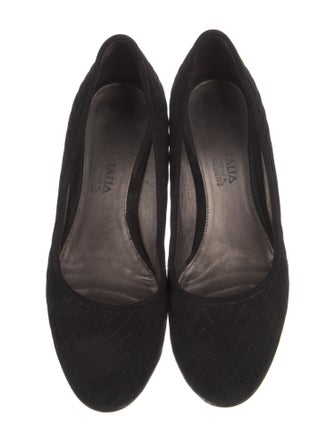 Aquatalia Suede Embroidered Accent Pumps