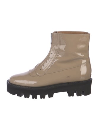 Aquatalia Patent Leather Combat Boots