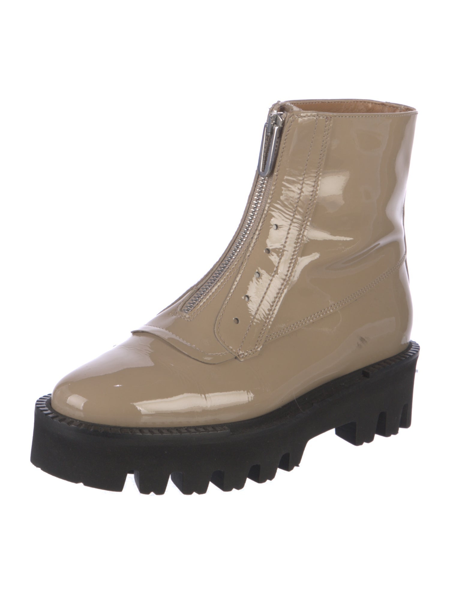Aquatalia Patent Leather Combat Boots