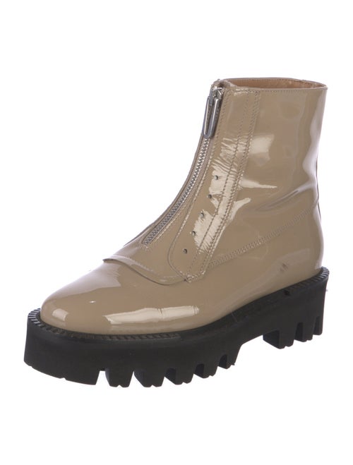Aquatalia Patent Leather Combat Boots