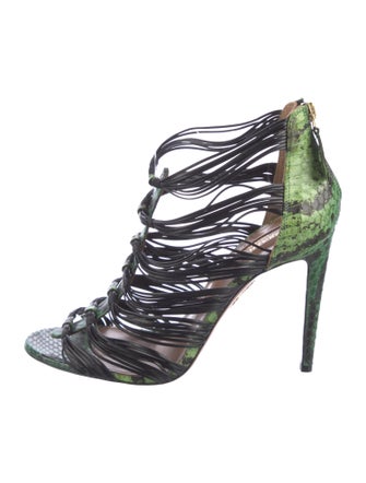 Aquatalia Snakeskin Animal Print Gladiator Sandals