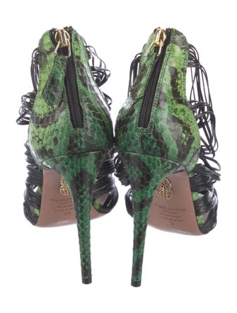Aquatalia Snakeskin Animal Print Gladiator Sandals
