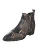 Aquatalia Embossed Leather Animal Print Chelsea Boots