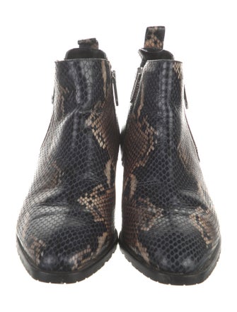 Aquatalia Embossed Leather Animal Print Chelsea Boots