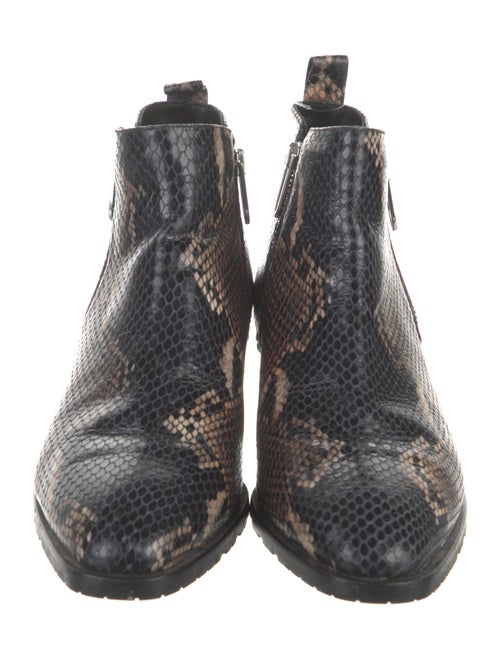 Aquatalia Embossed Leather Animal Print Chelsea Boots