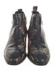 Aquatalia Embossed Leather Animal Print Chelsea Boots