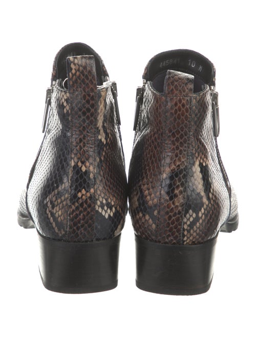 Aquatalia Embossed Leather Animal Print Chelsea Boots