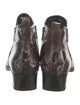 Aquatalia Embossed Leather Animal Print Chelsea Boots
