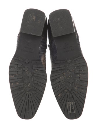 Aquatalia Embossed Leather Animal Print Chelsea Boots