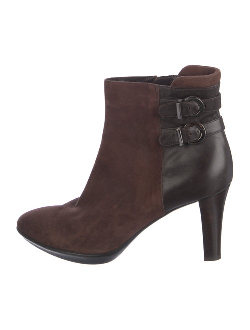 Aquatalia Leather Colorblock Pattern Boots