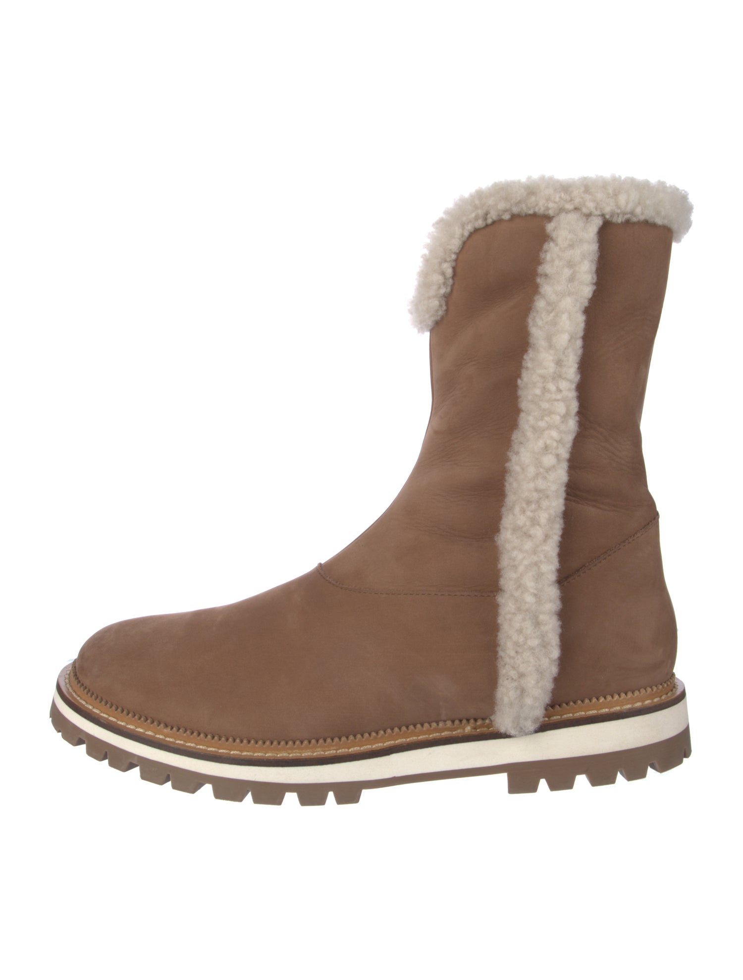 Aquatalia Nubuck Faux Fur Trim Chelsea Boots