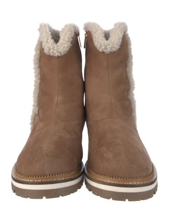 Aquatalia Nubuck Faux Fur Trim Chelsea Boots