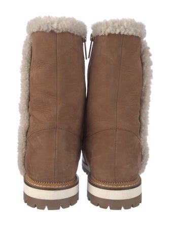 Aquatalia Nubuck Faux Fur Trim Chelsea Boots