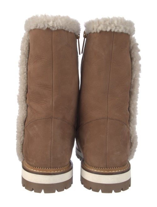 Aquatalia Nubuck Faux Fur Trim Chelsea Boots