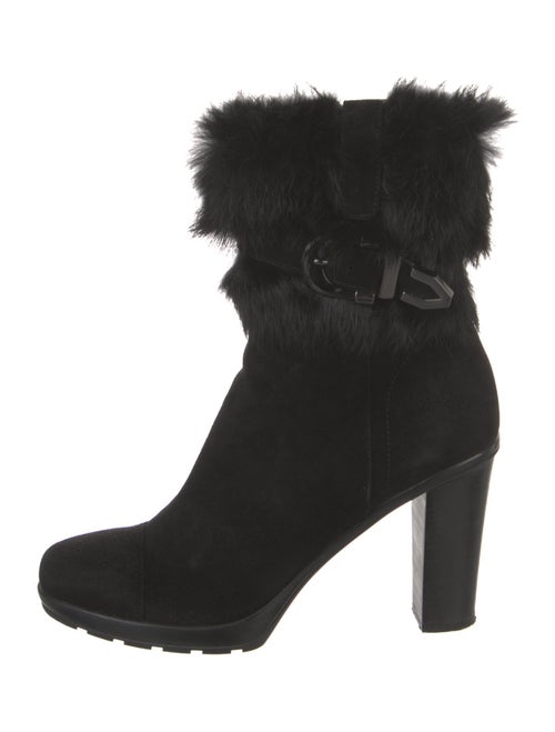 Aquatalia Suede Fur Trim Boots