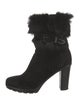Aquatalia Suede Fur Trim Boots
