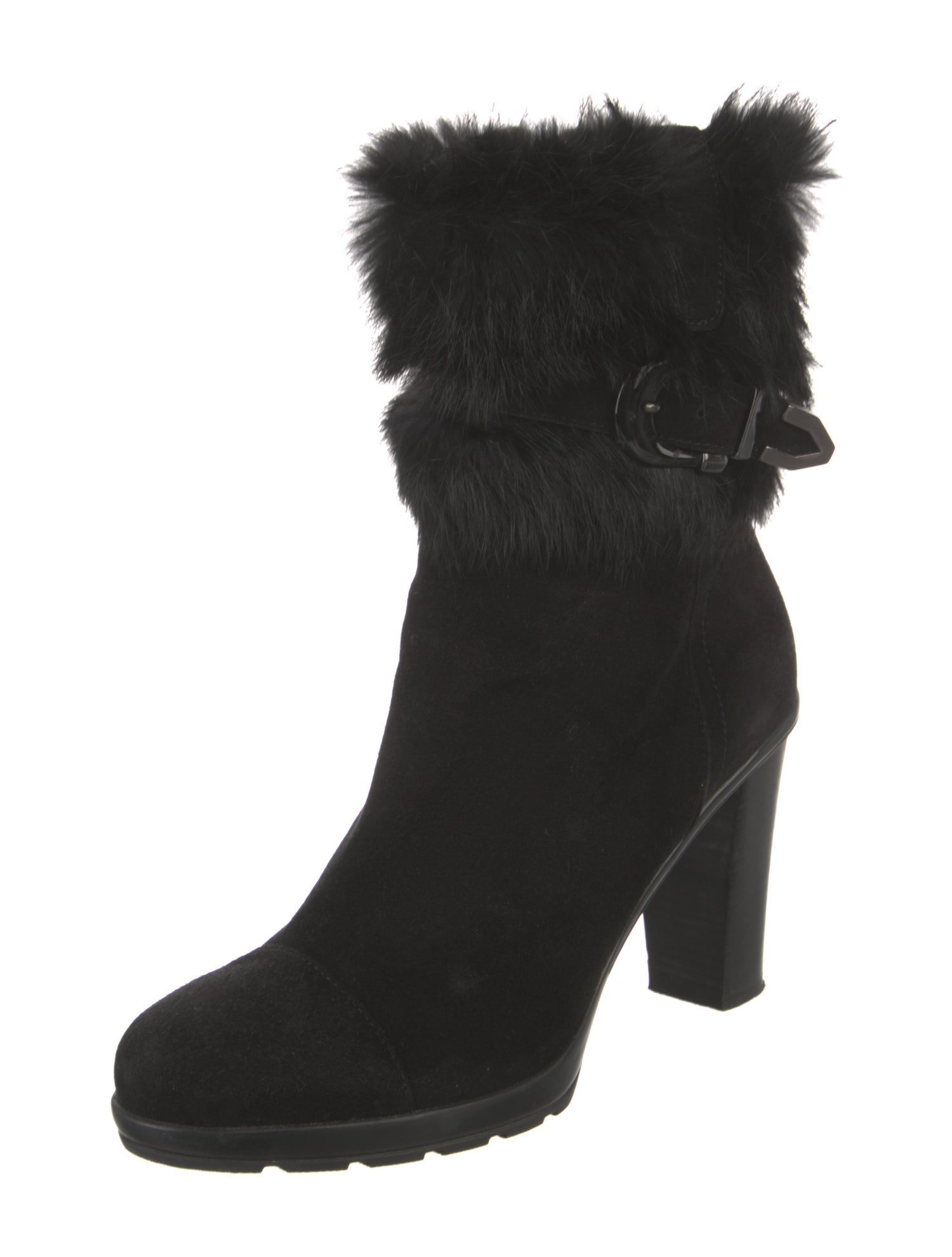 Aquatalia Suede Fur Trim Boots