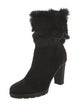 Aquatalia Suede Fur Trim Boots