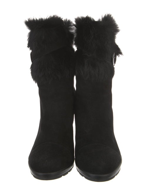 Aquatalia Suede Fur Trim Boots