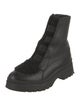 Aquatalia Leather Faux Fur Trim Combat Boots