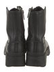 Aquatalia Leather Faux Fur Trim Combat Boots